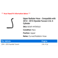 thumbnail image 2 of Upper Radiator Hose - Compatible with 2014 - 2015 Hyundai Tucson 2.4L 4-Cylinder, 2 of 2