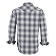 thumbnail image 2 of Coevals Club Men's Western Cowboy Long Sleeve Pearl Snap Casual Plaid Work Shirts White Shark Gray 30 Large, 2 of 3