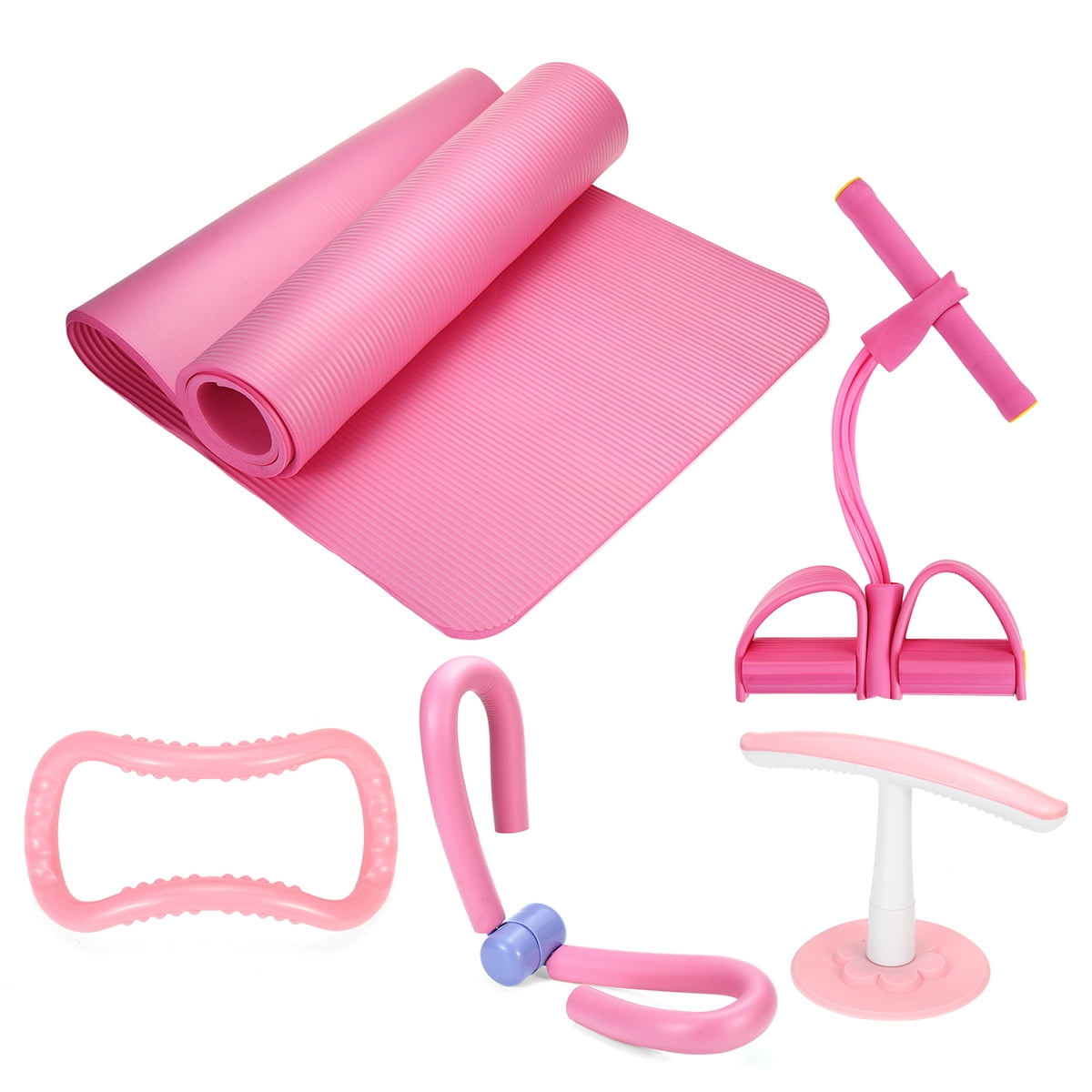 5Pcs Home Exercise Kit Yoga Mat + Yoga Ring + Situp Trainer + Pedal