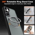 thumbnail image 3 of 360 ° Rotatable Magnetic Ring Holder for Samsung Galaxy S24 Case Compatible with Magsafe Hard PC Translucent Matte Protective Kickstand Phone Case for Samsung Galaxy S24 Black, 3 of 14