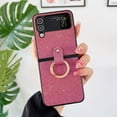 thumbnail image 2 of Nalacover Glitter Case for Samsung Galaxy Z Flip 3, Sparkle Shining Slim Fit Folding Cover with Metal Finger Ring Holder Rugged PC Lens Protection Anti-Scratches Case,Pink, 2 of 9