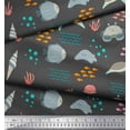 thumbnail image 2 of Soimoi Gray Cotton Voile Fabric Crab & Tortoise Ocean Decor Fabric Printed Yard 58 Inch Wide, 2 of 3
