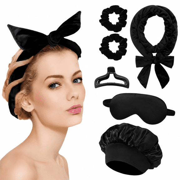 6CT Heatless Curls Overnight, Soft Sleeping Curl Ribbons for Natural Waves to Sleep In, No Heat Curlers for Long Hair, Easy Salon-Style Waves Gift Set