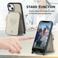 thumbnail image 6 of Feishell Crossbody Phone Case for Apple iPhone 14,Heart Pattern PU Leather Zipper Pocket & Card Slots Shockproof Kickstand Phone Case with Adjustable Shoulder Strap,Gray, 6 of 12