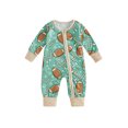 thumbnail image 2 of Musuos Baby Boy Long Sleeve Romper 3 6 12 18Months Rugby Print Front Zipper Jumpsuit for Infant Toddler Spring Fall Outfit, 2 of 9
