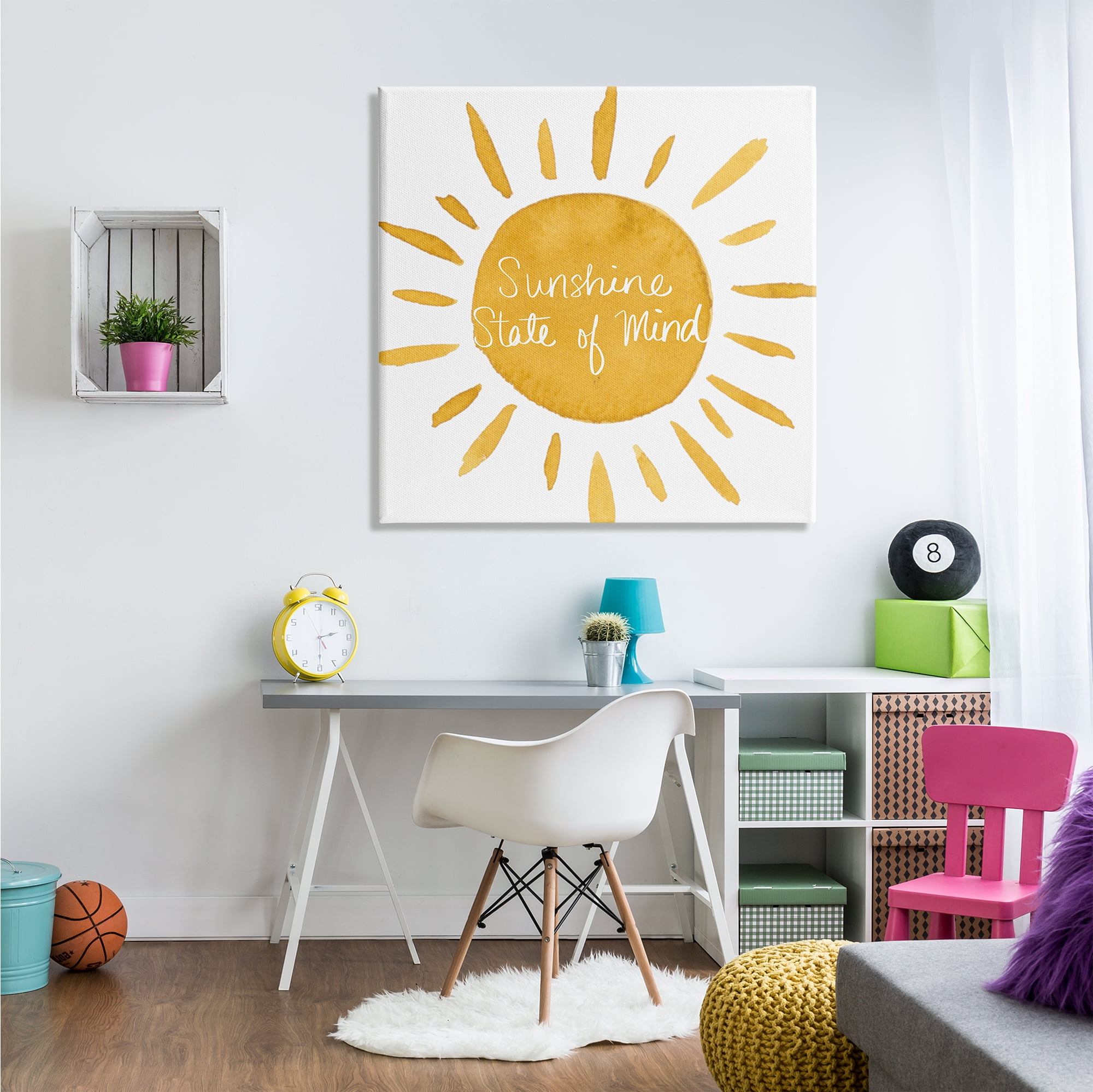 Stupell Indtries Sunshine State of Mind Phrase Big Bold Sun,36 x 36,Design by Lucille Price