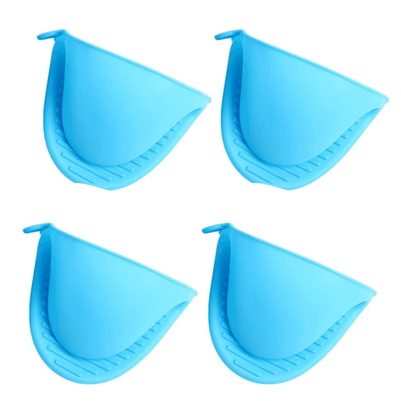 Shoreew 4Pcs Silicone Oven Mitts Heat Resistant Kitchen Mittens Pinch Mitts Anti-Scald Silicone Potholders Non-Slip Cooking Mitts Versatile Mini Oven Mitts