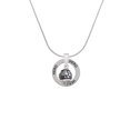 thumbnail image 2 of Delight Jewelry Silvertone Paw on Hatched Background Spinners Hero Ring Charm Necklace, 18", 2 of 4