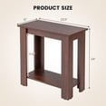 thumbnail image 2 of CRXX Narrow End Table, 2-Tier Side Table with Open Storage Shelf, Retro Wood Sofa Table Bedside Tables for Small Spaces, Slim Nightstand for Living Room, Bedroom, Easy Assembly, Walnut, 2 of 11
