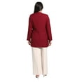 thumbnail image 5 of Plus Size Belt Detailed Jacket Plum Color, 5 of 5