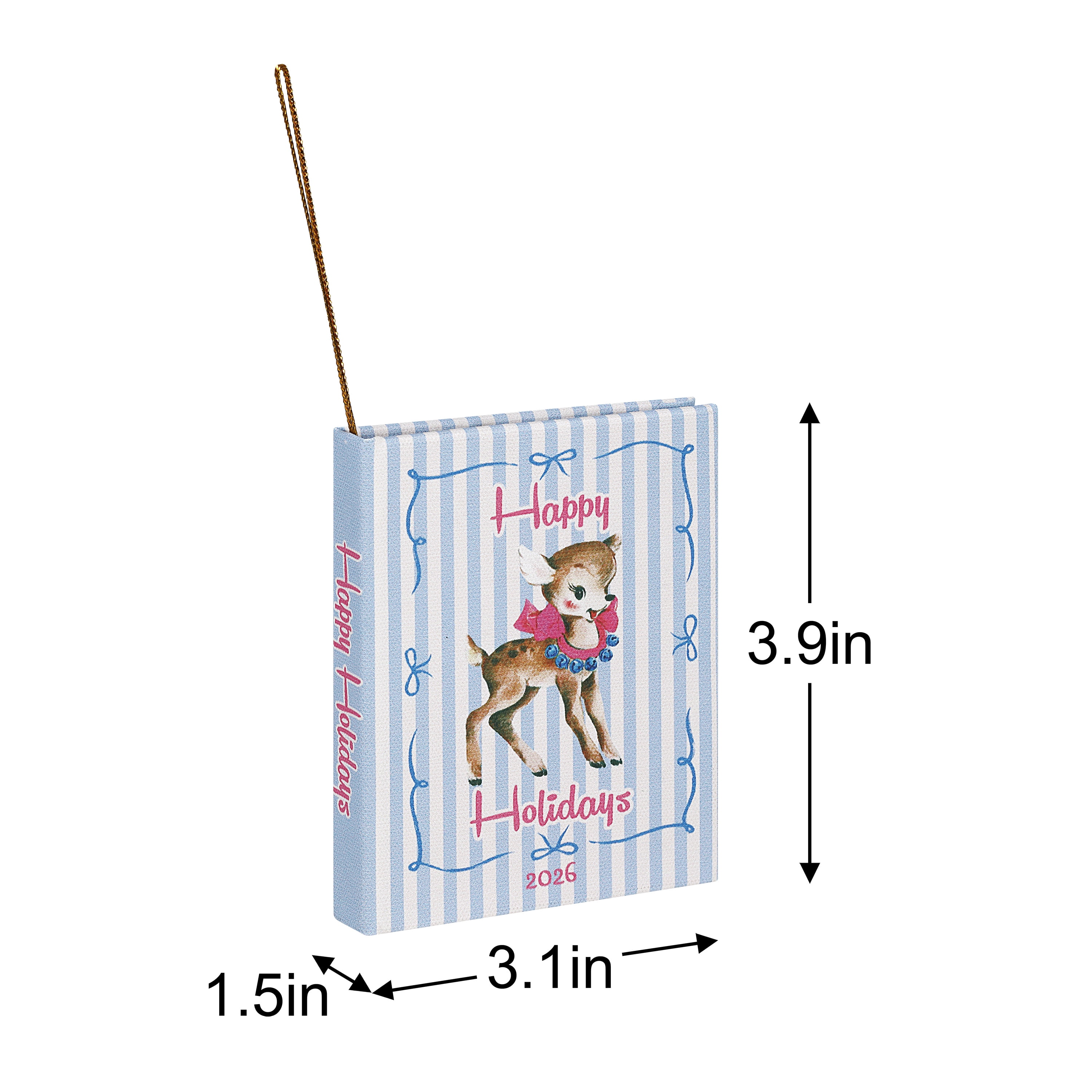 Mr. Christmas Reindeer Storybook Ornament, Blue
