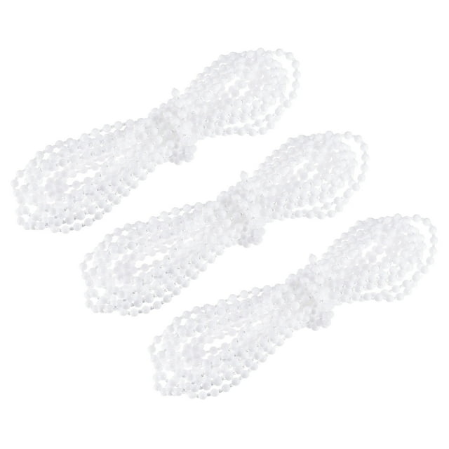 Unique Bargains Chaîne à Billes pour Stores de 5,47 Yards 3 Pcs Stores à Rouleau pour Pièces de Réparation de Fenêtre, Blanc