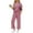09# Hot Pink, variant on RPVATI Travel Outfits for Women 2 Piece Sets Summer Vacation Travel Going Out Short Sleeve Round Neck Tops Wide Leg Crop Pants Casual Matching Lounge Sets Beige M