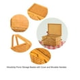 thumbnail image 7 of Woodchip Picnic Storage Basket with Cover and Movable Handles, 7 of 7