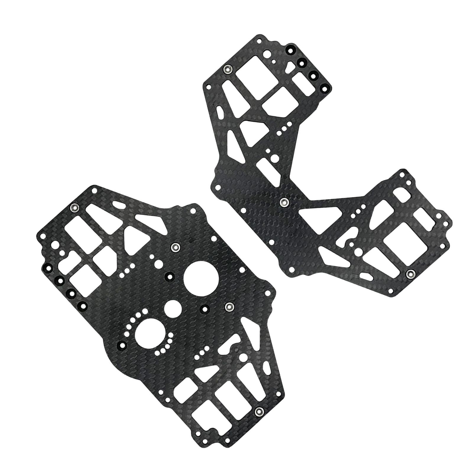 2 Pieces Carbon Fiber Transmission Box Chassis Side Panels for 18