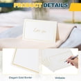 thumbnail image 3 of Uxcell 40 Pcs  "Love You" Table Place Cards White Gold Line Frame 5.6x3.8 Inch Foldable Blank Fillable Cardstock Greeting Cards for Table Setting, 3 of 6