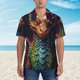 thumbnail image 2 of Balery Whimsical Dragon Color Cool Camisas hawaianas de manga corta para hombre, camisas playeras de corte holgado, camisas de vacaciones con botones,X-Large, 2 of 7