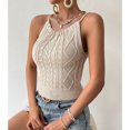 thumbnail image 3 of Chaleco de punto con cuello halter Ticfox color albaricoque S, 3 of 6