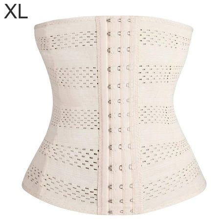 

Women Shaper Rubber Hollow Breathable Waist Corset Shapewear Beige XL
