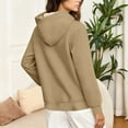 thumbnail image 5 of Atogsazn Womens Sherpa Lined Hoodies Casual Fleece Long Sleeve Pullover Sweatshirt Thick Warm Tops Clothing Outerwear 01-Khaki M Fashion, 5 of 7