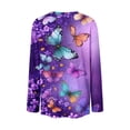 thumbnail image 5 of QUNYINEY Cute Over Sized T Shirt Women Casual Butterfly Long Sleeve Graphic Tees Going Out Loose Fit Pullover Crew Neck Trendy Tops for Women 2026, 5 of 8