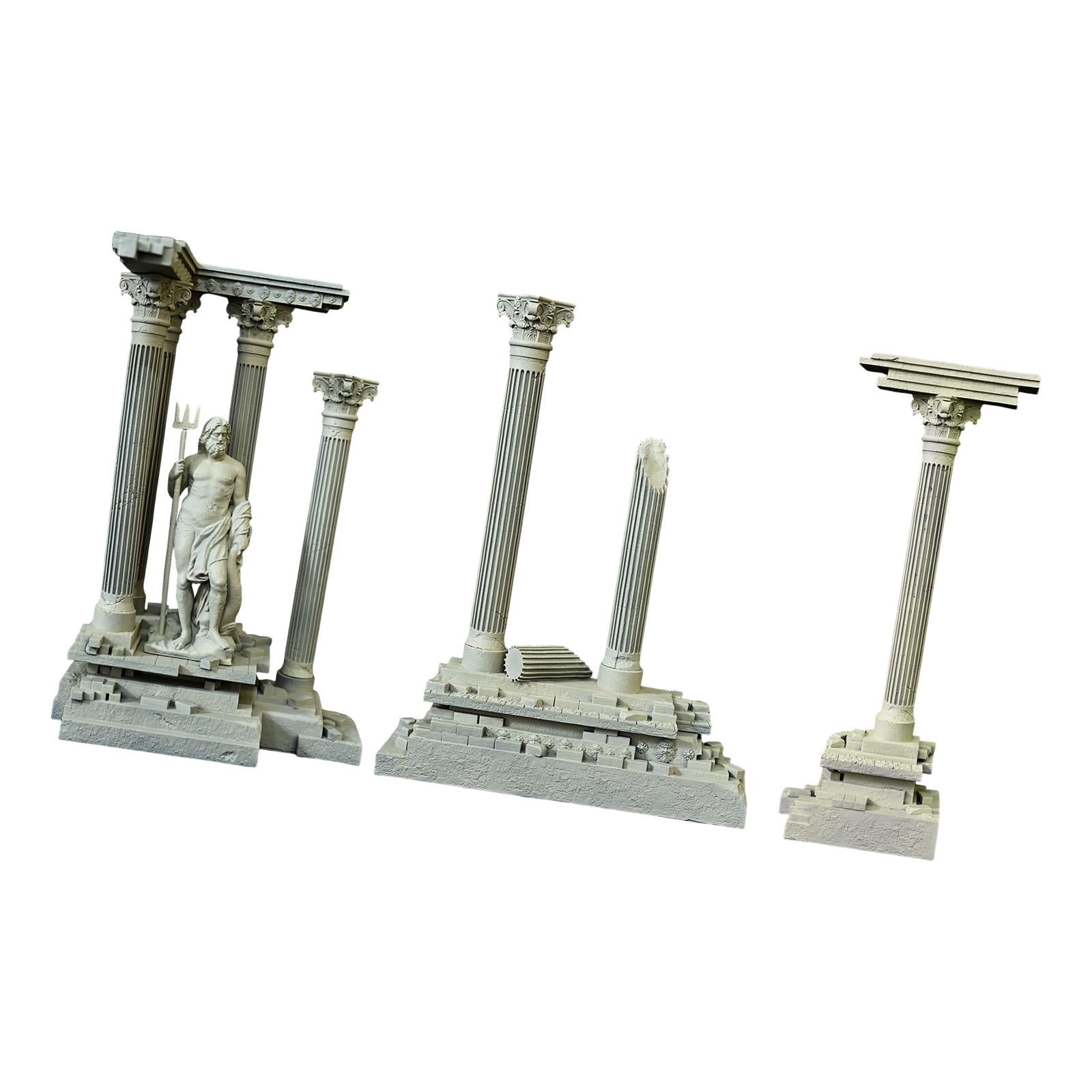 CarpNettore Roman Column Decoration Resin Aquarium Decoration Aquarium Decor Mini 18.5cm Set D