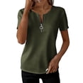 thumbnail image 3 of BRGZLK Short Sleeve Tops For Women Pullover with Half Zipper Shirts Summer Fashion 2026 School Outfits For Teachers, 3 of 6