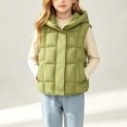 thumbnail image 5 of LOINRODI Girls Puffer Vest, Sleeveless Snap Button Quilted Hooded Warm Padded Outerwear for Cold Weather Green Size 7-8, 5 of 9