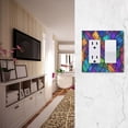 thumbnail image 5 of Yayeee Rocker Switch Wall Plate 2-Gang 4.7"x4.6" Home Decorative Outlet Cover, Vibrant Stained Glass Pattern, 5 of 6