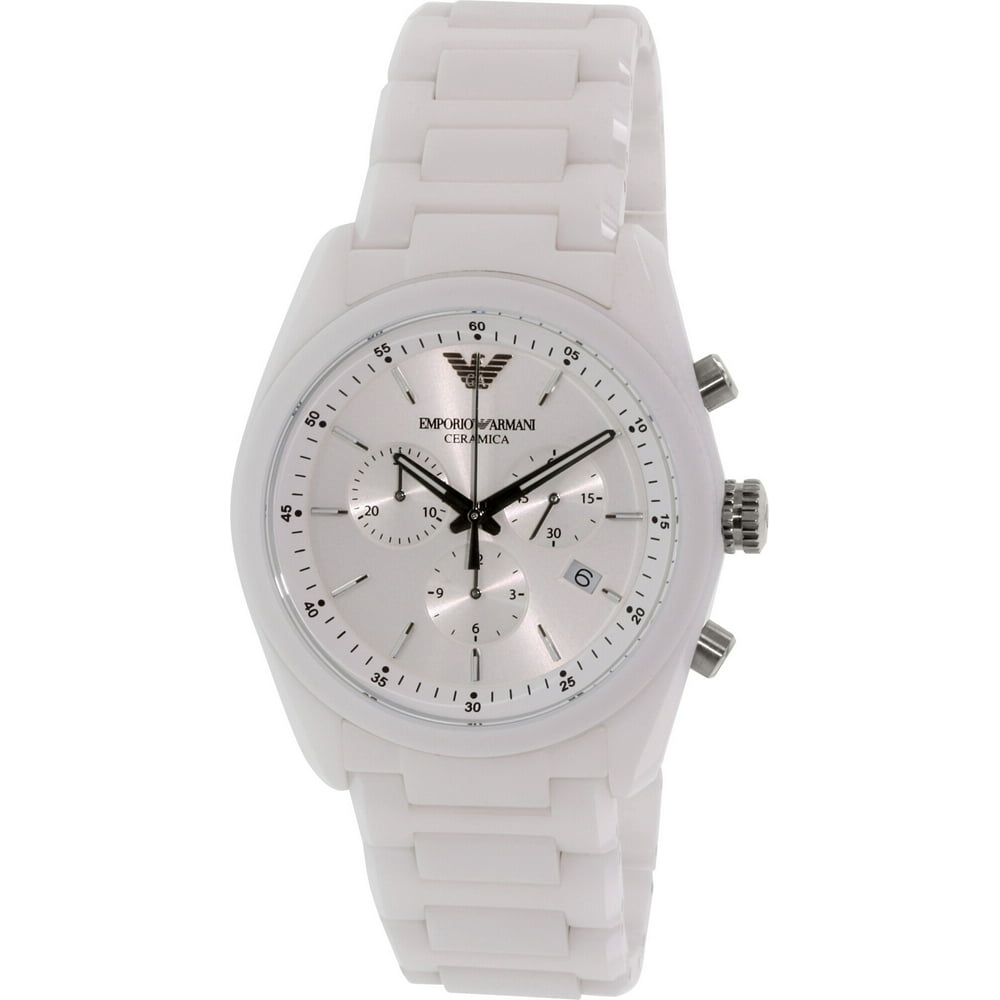 white ceramic armani watch