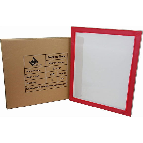 20 x 24 Inch Pre-Stretched Aluminum Silk Screen Printing Frames with 130 White Mesh (2 Pack Screens)