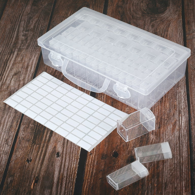 48 Slots Seed Storage Organizer Box with Label Stickers Reusable Seed  Container Box Clear Plastic Seed Storage Organizer 2 Sizes Removal Slots  Seed