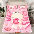 thumbnail image 2 of Homewish Cute Axolotl Salamander Twin Sheet Sets,Sweet Dessert Doughnut Twin Fitted Sheet,Pink Ocean Animal Flat Sheet For Boys Girls,Super Cozy Room Decor,3-Piece, 2 of 7