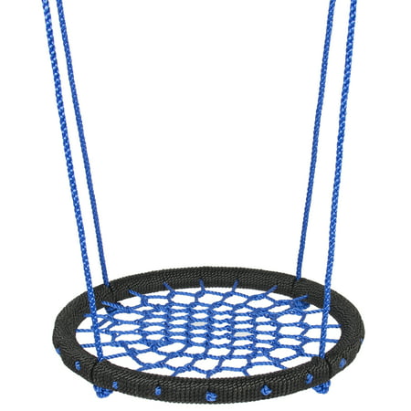 Best Choice Products 24in Round Web Swing Set w/ Nylon Net Rope for Backyard, Front Yard Tree Hanging, Outdoor Play, Playground - (Best Electro Swing Bands)
