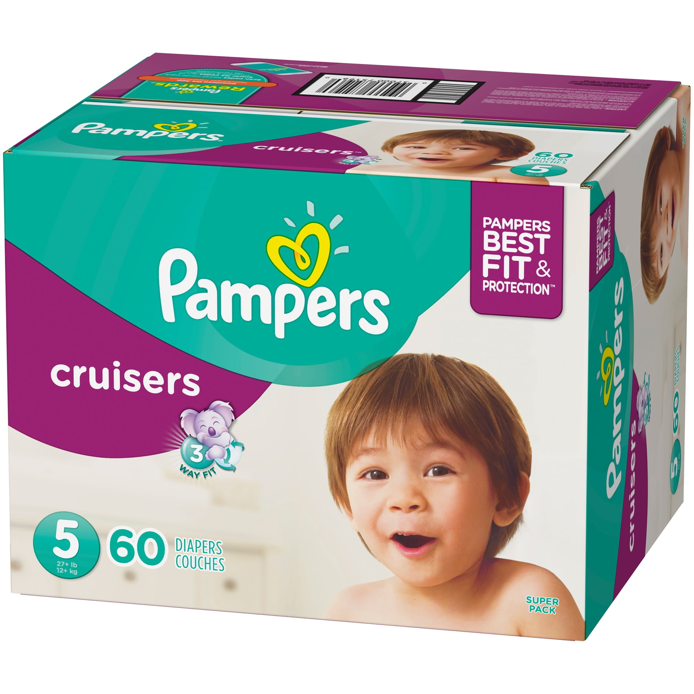 Pampers Cruisers Diapers Size 5, 60 