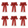 thumbnail image 1 of Glitter Christmas Wreath Bow Large Xmas Decoration Bow for Tree Garland Festival Holiday Party Supplies, Red 9 Inches, 1 of 7