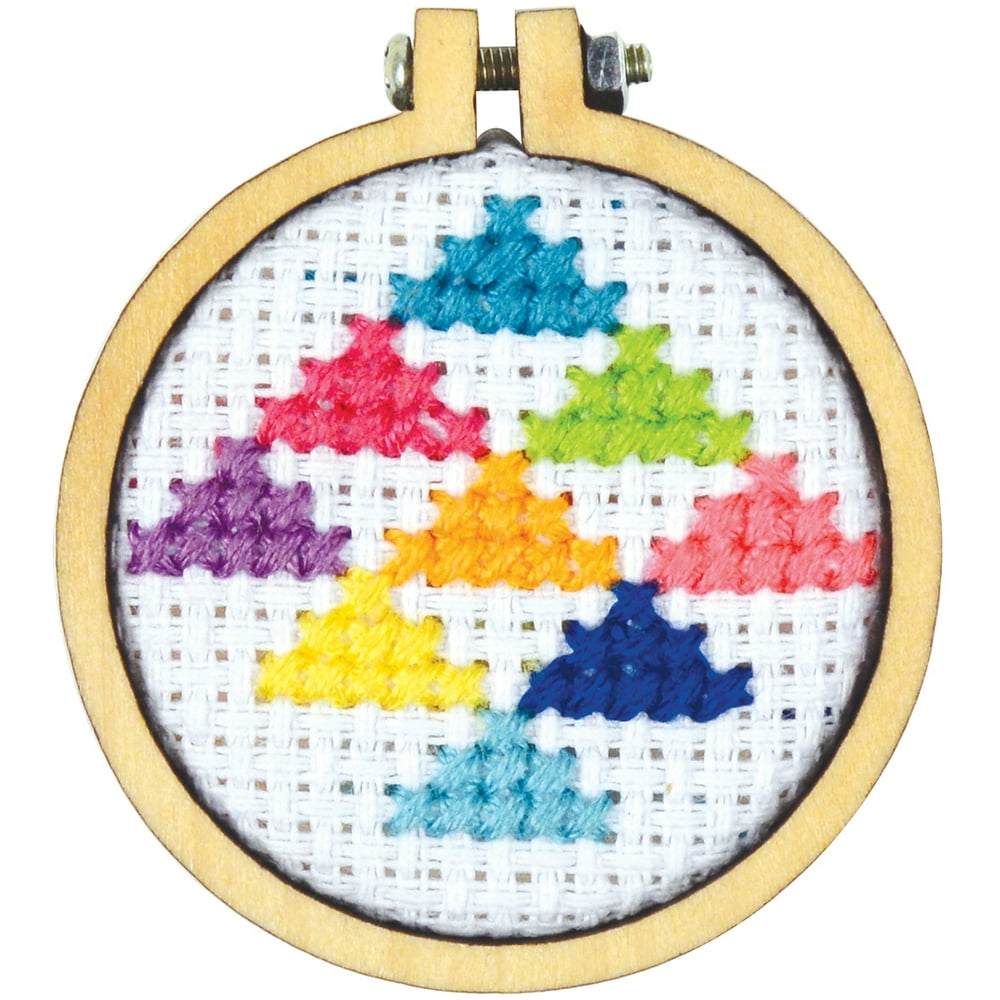 Cross Stitch Style Mini Round Wood Hoops Punched1.5" Round Walmart
