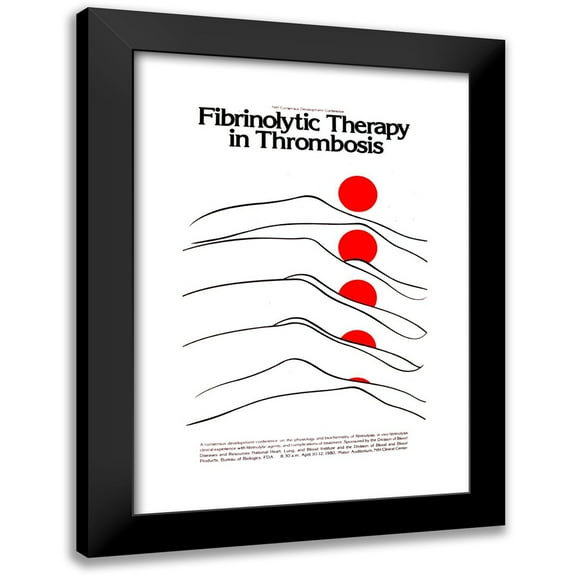 National Institutes of Health 11x14 Black Modern Framed Museum Art Print Titled - Fibrinolytic Therapy in Thrombosis; Nih Consensus Development Conference (1980)