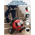 thumbnail image 6 of 75ft 1/2-Inch Electric Drain Cleaner Machine - 370W Portable with Steel Core Cable, Includes Auger, Cutter & Air-Activated Foot Switch for Commercial & Home Drain Cleaning, 6 of 7