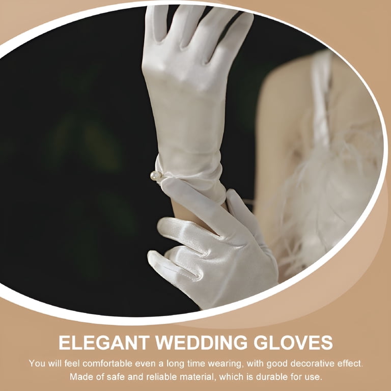 white dress gloves ladies Women's Silk Lined Leather Gloves - White