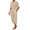 02-light Khaki, variant on Men's 2 Pieces Linen Set Henley Shirt Short Sleeve and Harem Capri Pants Wide Leg Baggy Beach Yoga Trousers Outfits