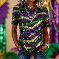 thumbnail image 2 of Tops de Cuello Redondo para las Mujeres de Moda Loose Fit Impresa Blusa de Manga Corta con Tela Suave, Casual Casual Camiseta para Uso Diario en Casa O Trabajo, 2 of 6
