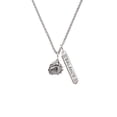 thumbnail image 2 of Delight Jewelry Silvertone Small Bulldog - Mascot Silvertone Balance Bar Charm Necklace, 23", 2 of 4