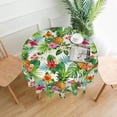 thumbnail image 3 of Hawaiian Tropical Flower Round Tablecloth Washable Reusable Decoration Table Cover for Kitchen Party 60", 3 of 6