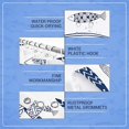 thumbnail image 2 of Polyester Nautical Fish Print Bathroom Shower Curtain, 72" X 72", Waterproof and Machine Washable with Hooks (White and Blue), 2 of 4