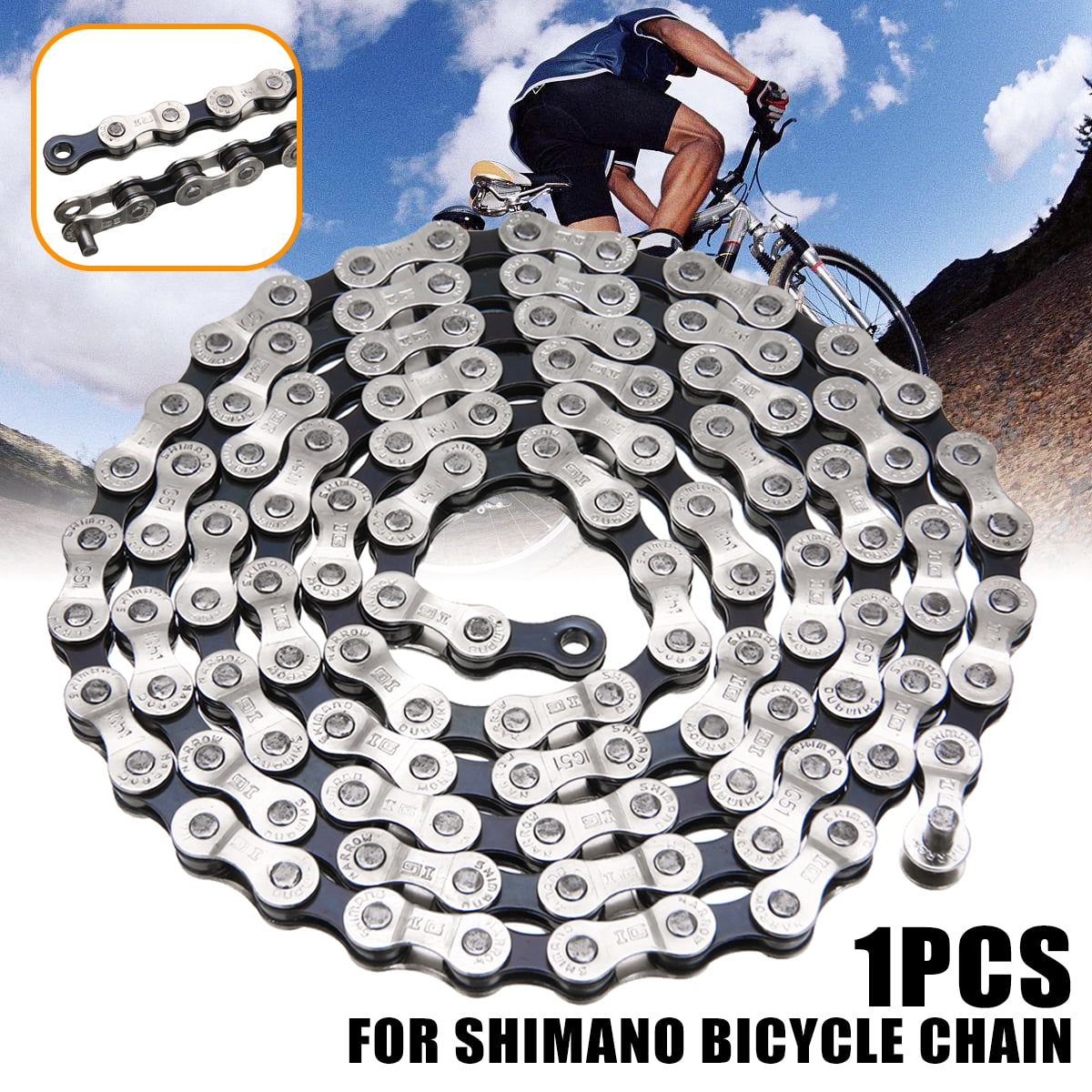 Shimano IG51 6/7/8 Speed Chain Mountain Bicycle Chain Steel Silver 116 links NIU 