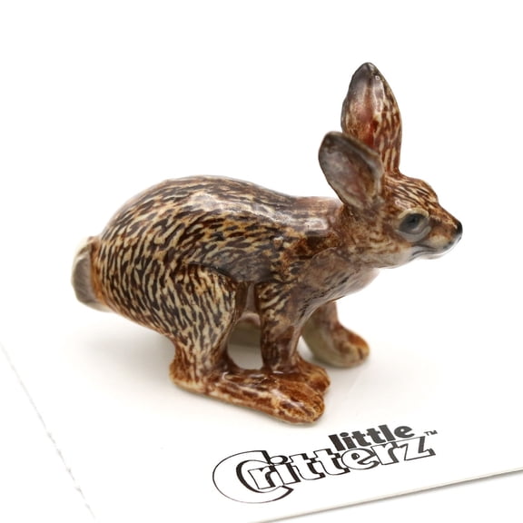Little Critterz Brown Rabbit Cottontail Bunn "Freeze" - Hand-painted Home Decor Animal Decorative Figurine - MiniaturePorcelain Figurine