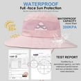 thumbnail image 2 of Waterproof Bucket Sun Hat for Women Wide Brim Breathable Mesh UPF50+ Safari Hat Criss Cross Ponytail Hole Outdoor Rain Hat, 2 of 6