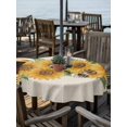 thumbnail image 2 of Outdoor Tablecloth with Umbrella Hole for Patio/Picnic/Party/Camping, Sunflower Waterproof Table Cloth Round Cover Washable, Green Botanical Yellow Floral Summer Rustic (Dia 60"), 2 of 9