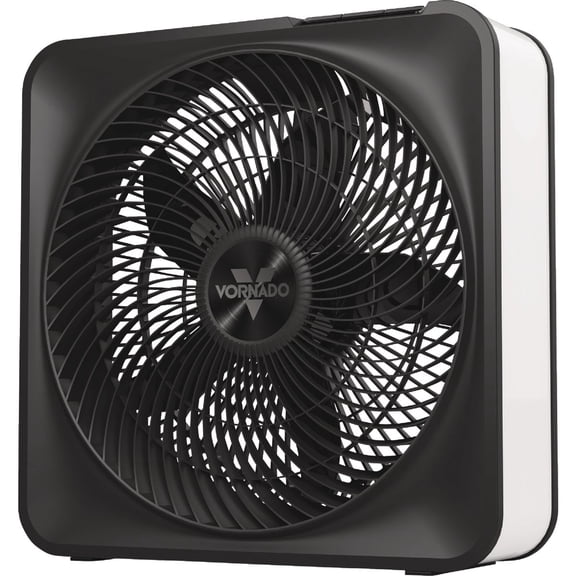 Vornado Model 80 High Velocity Electric Box Fan with Removable Grille, 5 Speed Settings, Powerful Airflow, Whole Room Air Circulation, Targeted Cooling, Cord Storage, Durable Floor Fan, Ice White